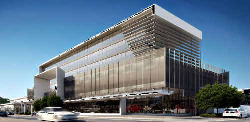 An artist’s impression of the proposed BMW showroom complex including commercial offices. An artist’s impression of the proposed BMW showroom complex including commercial offices.